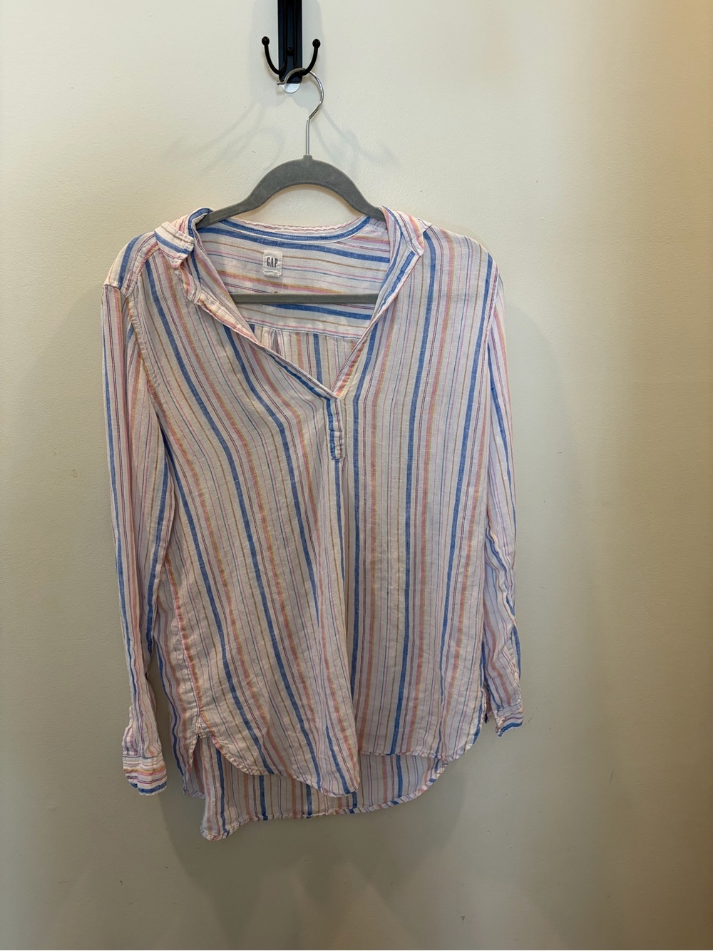 GAP Striped Lightweight Hooded Tunic‎ - Blue, Pink & White